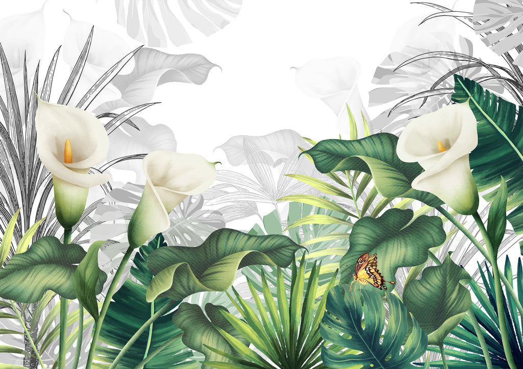 Papier peint panoramique végétal lys - Pure Panoramique