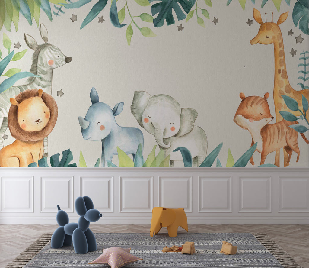 Papier peint animaux de la jungle pour enfant - Pure Panoramique