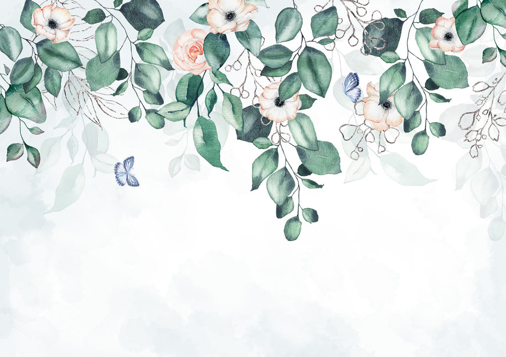 Papier peint guirlande florale et végétale - Pure Panoramique