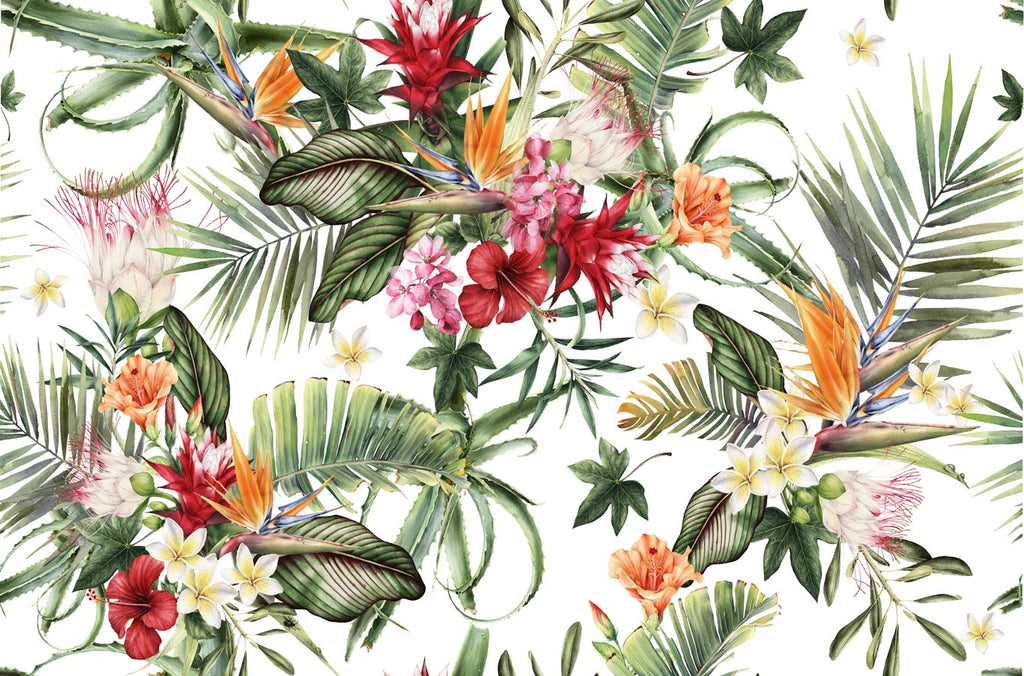 Papier peint tropical et fleurs colorées - Pure Panoramique