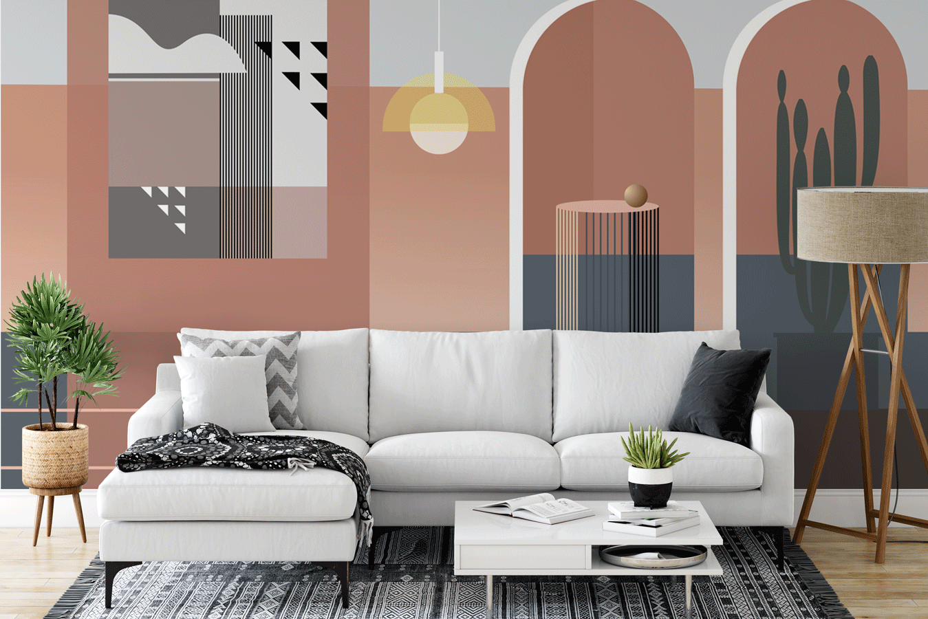 Papier peint panoramique design graphique architecture