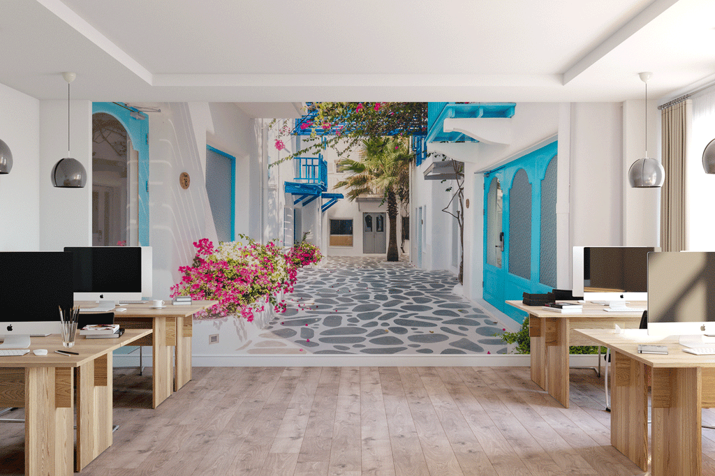 Papier peint village grec Santorin - Pure Panoramique