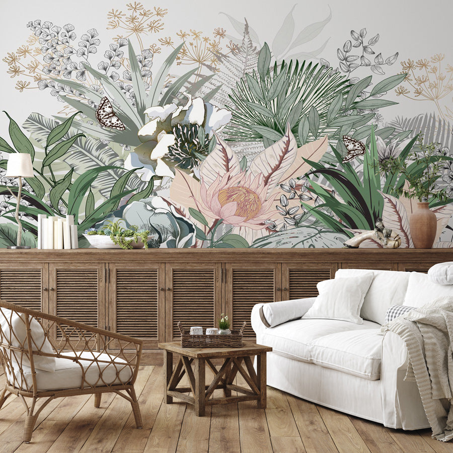 Papier peint panoramique tropical botanic - Pure Panoramique