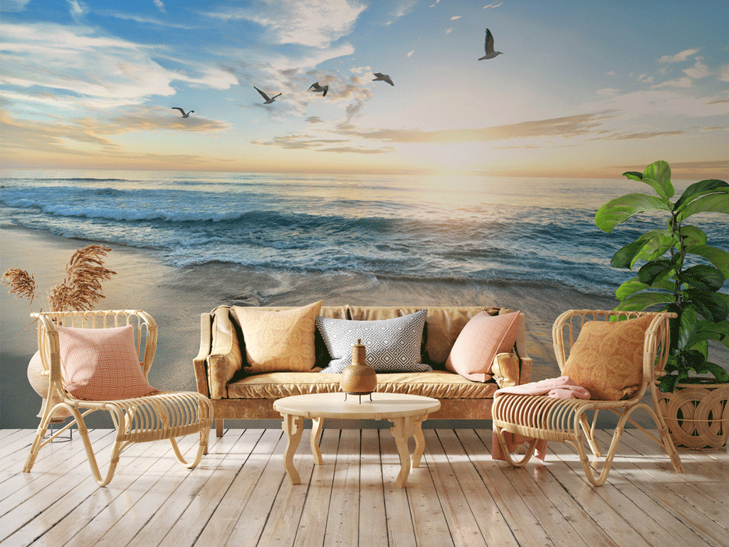 Papier peint panoramique plage paradisiaque - Pure Panoramique