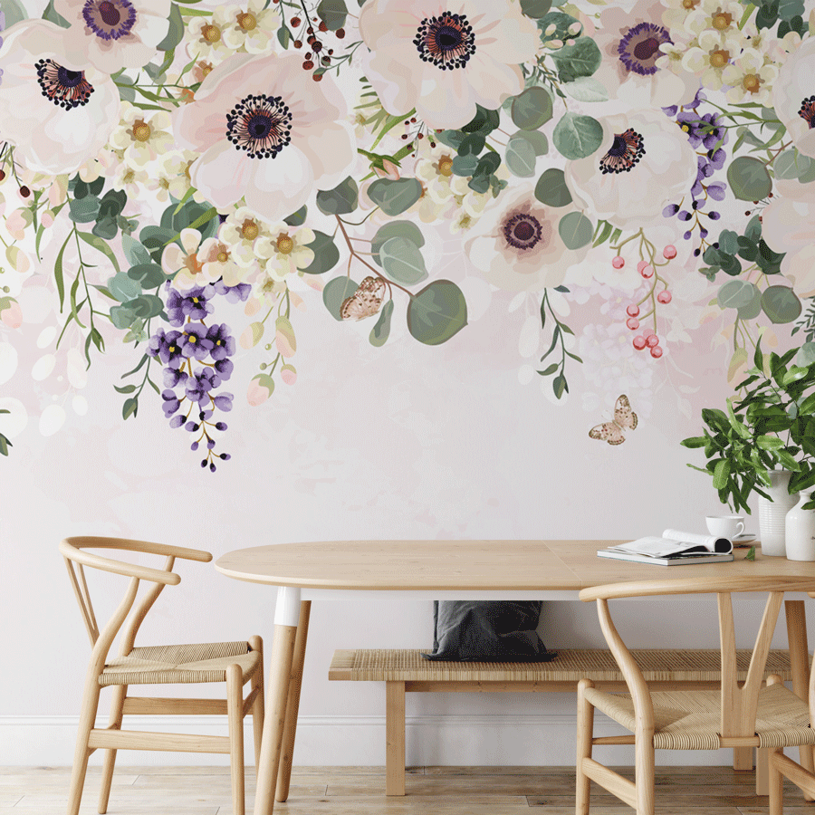 Papier peint panoramique tête de lit floral Provence - Pure Panoramique