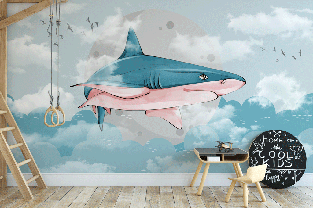 Papier peint panoramique chambre enfant océan requin mer - Pure Panoramique