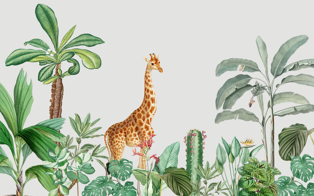 Papier peint panoramique tendance enfant jungle girafe - Pure Panoramique