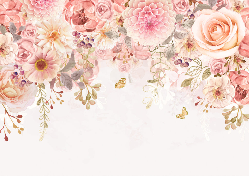 Papier peint panoramique tête de lit Mademoiselle floral - Pure Panoramique