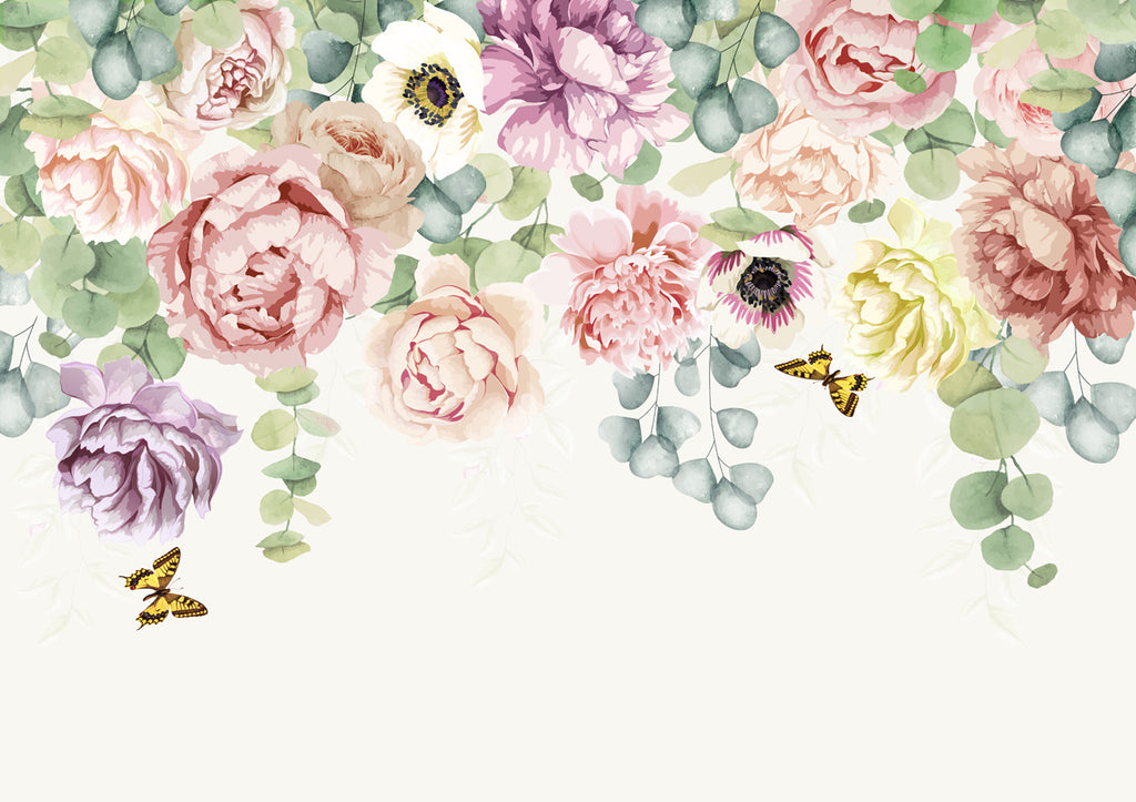 Papier peint panoramique tête de lit floral garden in a room - Pure Panoramique