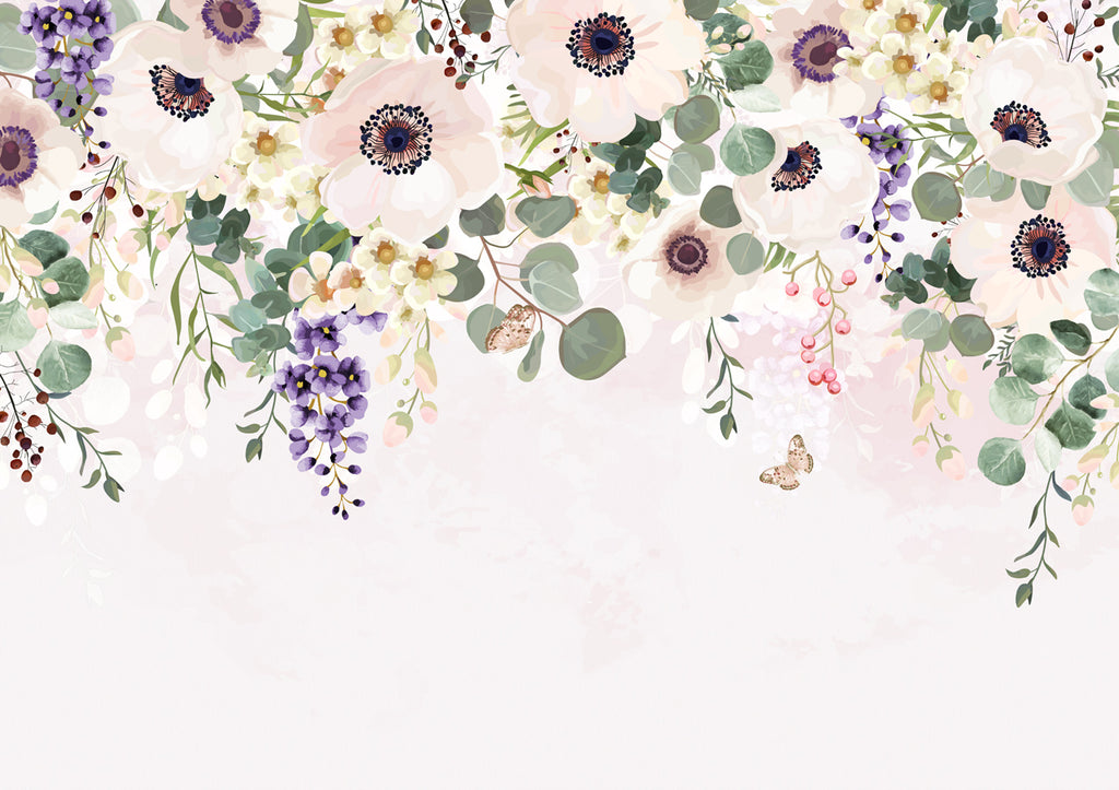 Papier peint panoramique tête de lit floral Provence - Pure Panoramique